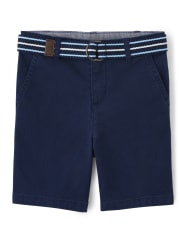Boys Belted Shorts - Spring Blooms
