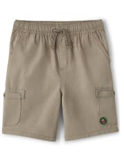 Boys Embroidered Pull On Cargo Shorts - Backyard Explorer
