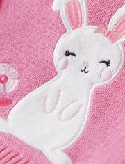 Girls Embroidered Bunny Cardigan - Spring Celebrations
