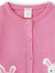 Girls Embroidered Bunny Cardigan - Spring Celebrations