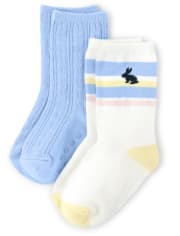 Paquete de 2 calcetines de conejito para niños - Celebraciones de primavera