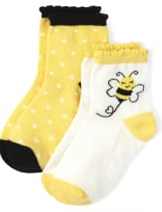 Lot de 2 paires de chaussettes mi-longues Bee pour filles - Busy Little Bee