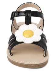 Sandalias con apliques de margaritas para niñas - Busy Little Bee