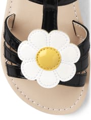 Sandalias con apliques de margaritas para niñas - Busy Little Bee