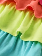Girls Rainbow Tiered Dress - Popsicle Party