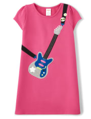 Vestido Niña Bordado Guitarra - Rock Academy