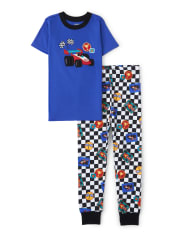Pijama de 2 piezas de algodón Racecar para niños - Gymmies