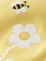 Girls Embroidered Daisy Tulip Top - Busy Little Bee