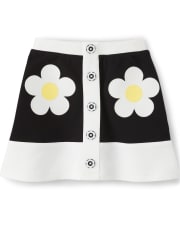 Girls Embroidered Daisy Skort - Busy Little Bee