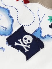 Boys Embroidered Treasure Map Top - Aye Aye Matey