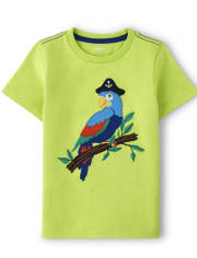 Boys Embroidered Parrot Top - Aye Aye Matey