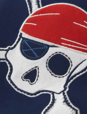 Boys Embroidered Skull Top - Aye Aye Matey