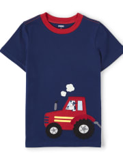 Camiseta de tractor bordada para niños - Farming Friends
