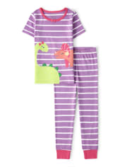 Girls Dino Cotton 2-Piece Pajamas - Gymmies