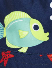 Boys Reversible Fish Bucket Hat - Splish-Splash