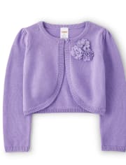 Girls Embroidered Flower Cardigan - Spring Blooms