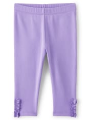 Girls Ruffle Capri Leggings - Spring Blooms