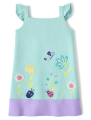 Girls Embroidered Garden Shift Dress - Backyard Explorer