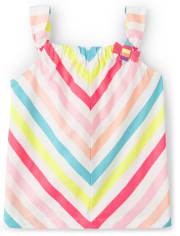 Girls Striped Bow Top - Popsicle Party