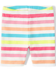 Girls Striped Bike Shorts - Popsicle Party