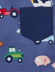 Boys Animal Pocket Top - Farming Friends