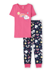 Girls Rainbow Snug Fit Cotton Pajamas - Gymmies
