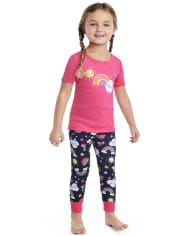 Girls Rainbow Snug Fit Cotton Pajamas - Gymmies