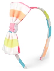 Girls Striped Bow Headband - Popsicle Party