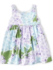 Vestido de hortensia para bebé niña Mami y yo - Flores de primavera