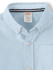 Boys Oxford Button Down Top with Stain and Wrinkle Resistance - Uniform