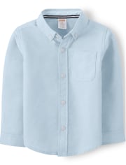 Boys Oxford Button Down Top with Stain and Wrinkle Resistance - Uniform