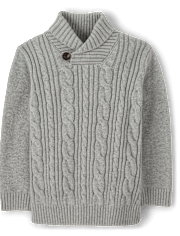 Boys Cable Knit Shawl Sweater - Uniform