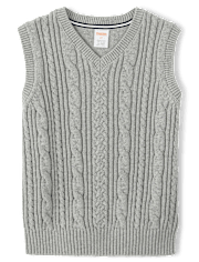 Boys Cable Tejido de punto Suéteres Vest - Uniform