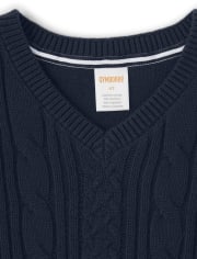 Boys Sleeveless Cable Knit Sweater Vest - Uniform | Gymboree - NAVY SLATE
