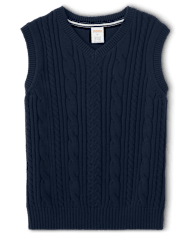 Boys Cable Tejido de punto Suéteres Vest - Uniform