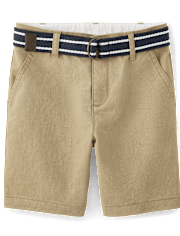 Shorts chinos con cinturón resistentes a las manchas y las arrugas para niños - Uniforme