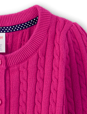 Girls Cable Knit Cardigan - Uniform