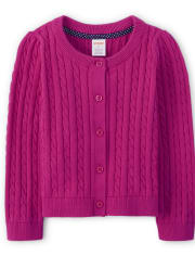 Girls Cable Knit Cardigan - Uniform
