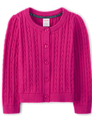 Girls Cable Knit Cardigan - Uniform