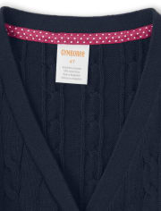 Girls Cable Knit Long Cardigan - Uniform