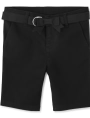 Girls Belted Chino Shorts with Stain and Wrinkle Resistance - Uniform