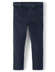 Girls Belted Chino Pants with Stain and Wrinkle Resistance - Uniform
