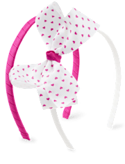 Lot de 2 bandeaux avec nœud et cœur pour filles - Uniforme