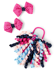 Girls Dot Curly Hair Set - Uniform