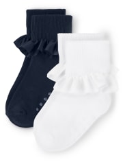 Girls Ruffle Socks 2-Pack - Uniform
