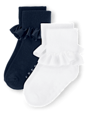 Girls Ruffle Socks 2-Pack - Uniform