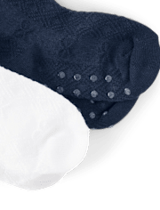 Lot de 2 collants à nœud en pointelle pour filles - Uniforme