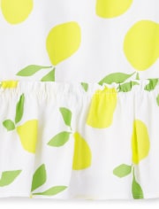 Girls Lemon Halter Dress - Citrus & Sunshine