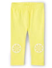 Girls Lemon Capri Leggings - Citrus & Sunshine
