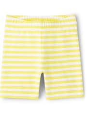 Girls Striped Bike Shorts - Citrus & Sunshine
